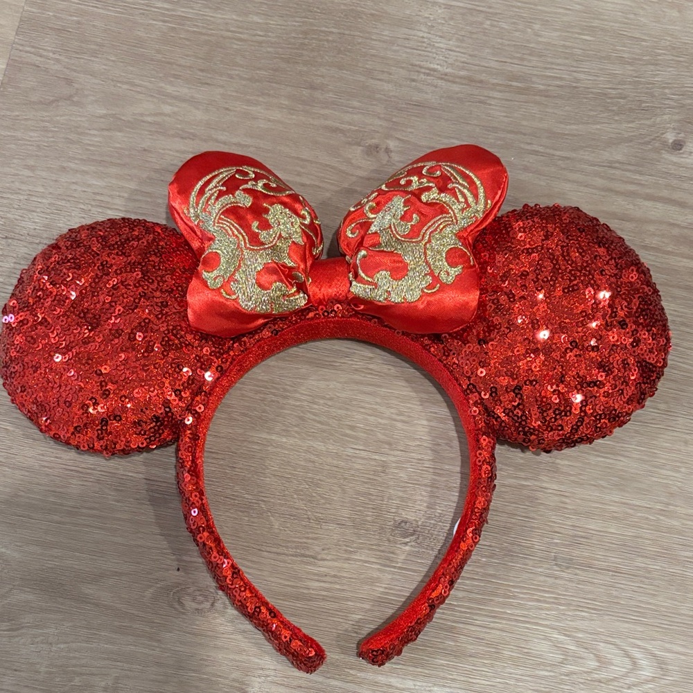 Disney Red and Gold Minnie Mouse Ears Headband